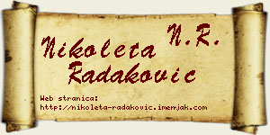Nikoleta Radaković vizit kartica